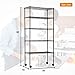 BestOffice | 5-Tier Wire Storage Shelves with Wheels | 14x30x60 | Black | Adjustable Racks | Heavy-Duty Metal Shelf, Holds Upto 220 lbs | No-Tool Assembly | Ideal for Home & Garage Shelving