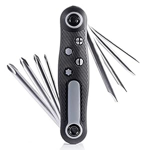 BOROCO Juego de destornilladores plegables multifunciÃ³n 8 en 1 Puntas de destornillador ranuradas Phillips portÃ¡tiles Herramientas manuales de precisiÃ³n