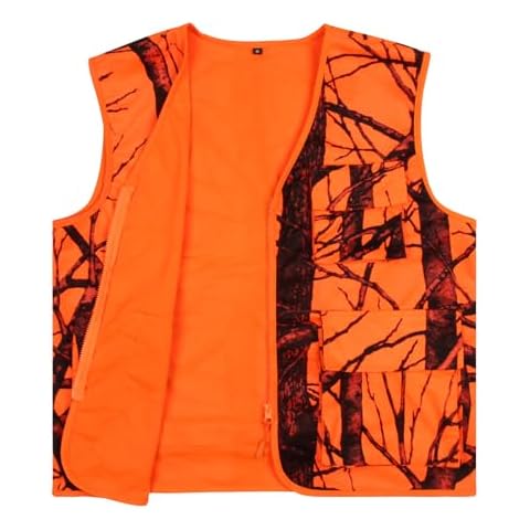 Volein Blaze Orange Hunting Vest with Pocket, Lightweight Deer Hunting Camo Vest for Big Game, 3XL Cover