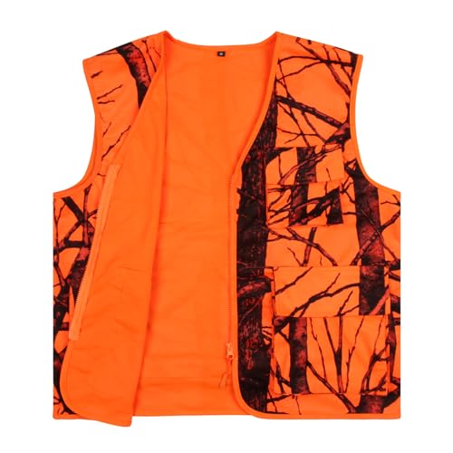 Blaze Orange Hunting Vest with Pocket, Lightweight Deer Hunting Camo Vest for Big Game