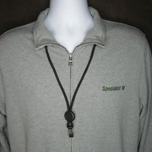 Specialist Id Black Heavy Duty Lanyard With Round Slider And Plastic No Twist Hook - Mri And Metal Detector Friendly, Safety Breakaway Quick Release Clasp #TOP4