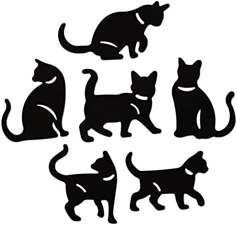 Asunny cat Fridge Magnets for Kitchen Office Locker Refrigerator,Strong Magnets,Decorative cat Silhouette Magnet Stickers for Notepad Postcard Photo Paper, Cute cat Kitchen Accessories, 6 Pack 2 inch