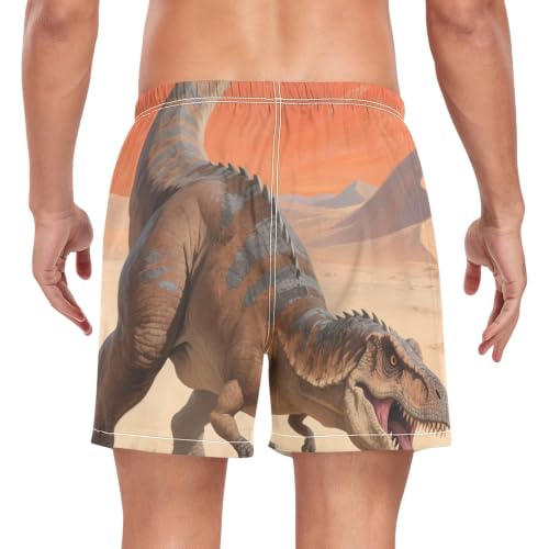 Pantalones cortos de gimnasio y baño para hombre que se secan rápido con estampado de dinosaurio 2