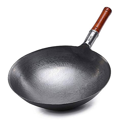 Olla de hierro tradicional para saltear 32 cm con mango de madera miniatura 2