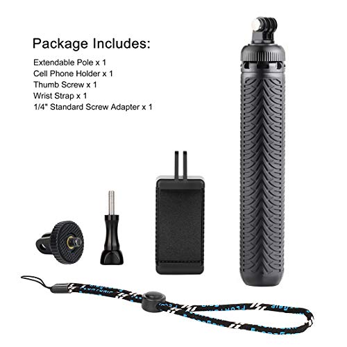 Premium Selfie Stick For Gopro Hero 9 8 7 6 5 4 3 3+ 2 2018 Fusion Session, Acaso, Sjcam Action Cameras, And Cell Phones And Compact Digital Cameras. Can Be Used As Hand Grip, Monopod And Tripod #TOP6