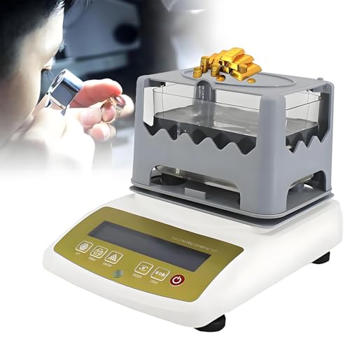 HuanEssentric Medidor Densidad Oro,300 G/600 G/1200 G,Probador Pureza para Metales Preciosos,Herramienta Prueba Densidad Oro,Plata,Platino MDJ300K