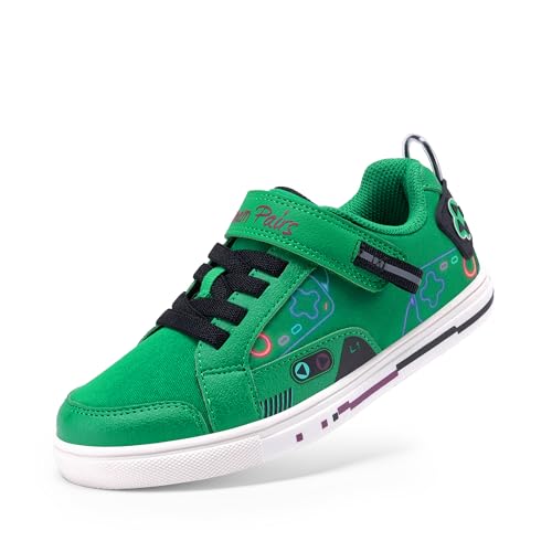 DREAM PAIRS Toddler Boys Sneakers Little Kids Shoes Playful Fun Cartoon Causal Walking Non-Slip Hook and Loop 8 Toddler Green