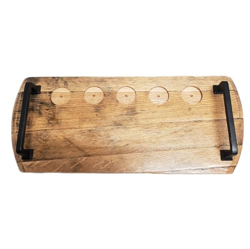 Whiskey Flight Board/Bourbon Barrel Serving Tray