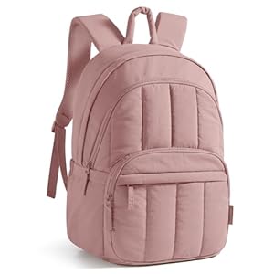 BAGSMAT – Mochila universitaria para laptop, bonita mochila de viaje para mujer, bolsa acolchada para computadora, Rosado oscuro, 15,6 pulg.