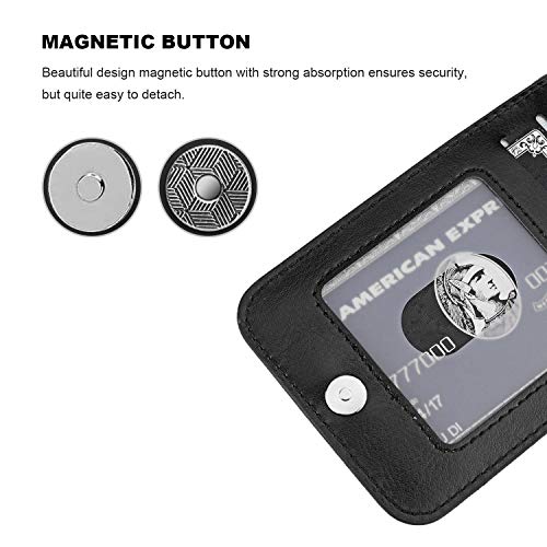 KIHUWEY Compatible with iPhone 12 Pro Max Case Wallet with Credit Card Holder, Premium Leather Magnetic Clasp Kickstand Heavy Duty Protective Cover for iPhone 12 Pro Max 6.7 Inch(Black)