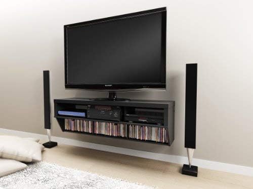 Black 58" Wide Wall Mounted AV Console - Series 9 Designer Collection