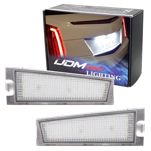 iJDMTOY OEM-Fit 3W Full LED License Plate Light Kit Compatible With 2008-2010 Cadillac CTS CTS-V Sedan, Powered by 18-SMD Xenon White LED Diodes