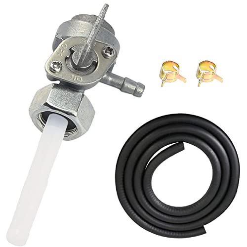 ZAMDOE Gas Tank Fuel Switch Shut Off Valve Pump Petcock for Chinese Gasoline Generator 5.5HP-16HP 168F 163CC 196CC 170F 208CC 211CC 173F 177F 182F 188F 190F, with Fuel Line & Clamps