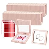 30 Pcs Press on Nail Storage Box 3D Floating Press On Nail Storage Box With 90 Pcs Adhesive Double Sided Tape and 30 Pcs Cards, PE Film Nail Packaging Cases for Nail Salon Nail Display Box Earrings