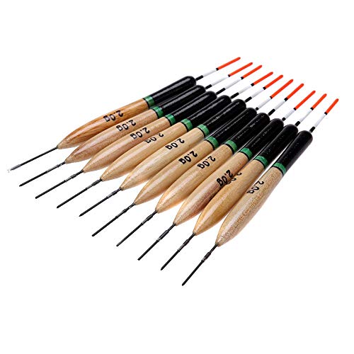 docooler 10Pcs 2g Fishing Floats Bobbers Paulownia Wood Fishing Tackle Tools