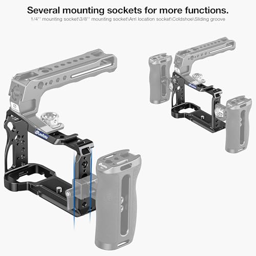 Image of Leofoto A7CR Camera Video Cage for Sony A7C II / A7CR /A7C,Aluminum Alloy Camera Cage w Anti-Twist Design,Compatible with Arca,Multiple 1 /4 inch-20 & 3 /8 inch-16 ARRI Accessory for Microphones, Monitors, etc
