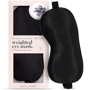 Kitsch Weighted Satin Sleep Mask – Weighted Eye Mask for Sleeping and Travel – Lavender Sleeping Mask for Women and Men – Light Blocking, Adjustable Strap, Ultra-Soft (4.1oz/116g)