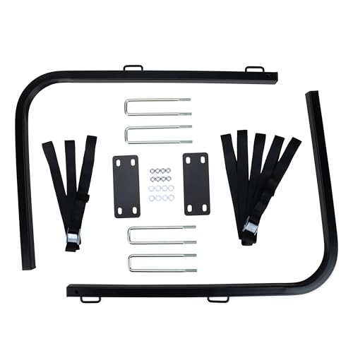 Image of Camco Rhino RV Bumper Mount Tote Tank Holder - Features a Powder-Coated Steel Construction, Heavy-Duty Straps, and Fits Both 4-inch and 4-1 /2-inch Bumpers (39010) | Powder-coated steel frame, zinc-coated hardware, 2 polyester cam straps, holds 15, 21, 28 and 36 gallon portable waste tanks