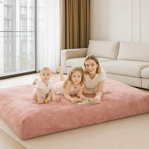 Image of Big Bean Bag Chairs for Adults,Bean Bag with Filler Included,Memory Foam Bean Bag,Giant beanbag,Suitable for Reading Chairs in Living Room, Bedroom and Dormitory. (Pink, Bean Bag Bed)