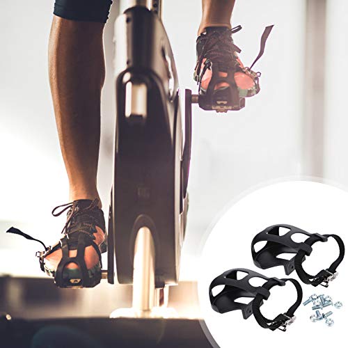 BESPORTBLE Pedais da Bicicleta Com Clips Dedo Do Pé Gaiola E Tiras De Fitness Exercício Spin Bike Pe
