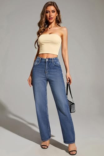 Image of 4-Pack Women's Strapless Tube Tops, Slim Fit Bandeau Crop Shirts | Soft Knit Backless Basic Shirt, Sleeveless Bodycon Fashion, Y2K Going Out Look, Summer Layering, Beach, Party & Daily Fit