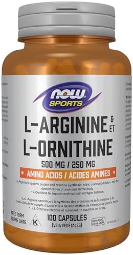 NOW Sports, L-Arginine & L-Ornithine 500/250 mg, Amino Acids, 100 Veg Capsules