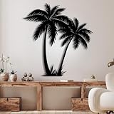rumloch Palm Tree Wall Art, Palm Tree Metal Wall Decor, Tropical Metal Beach Wall Decor, Outdoor...