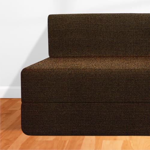 Image of CELLBELL Comfy Sofa Cum Bed 6x6.5 Feet | Foldable Dual Use Couch Bed with Soft Cushions, Washable Fabric Cover & Sturdy Frame | Space Saving Modern Design for Living Room, Bedroom & Guest Use (Brown)