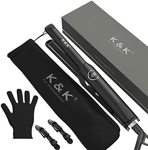 K&K Platinum+ Pencil Straighteners for Short Hair, Mini Ceramic Heater Short Hair Curler Slim Thin Fringe Flat Irons for Women, Hair Iron for Men, UK Plug