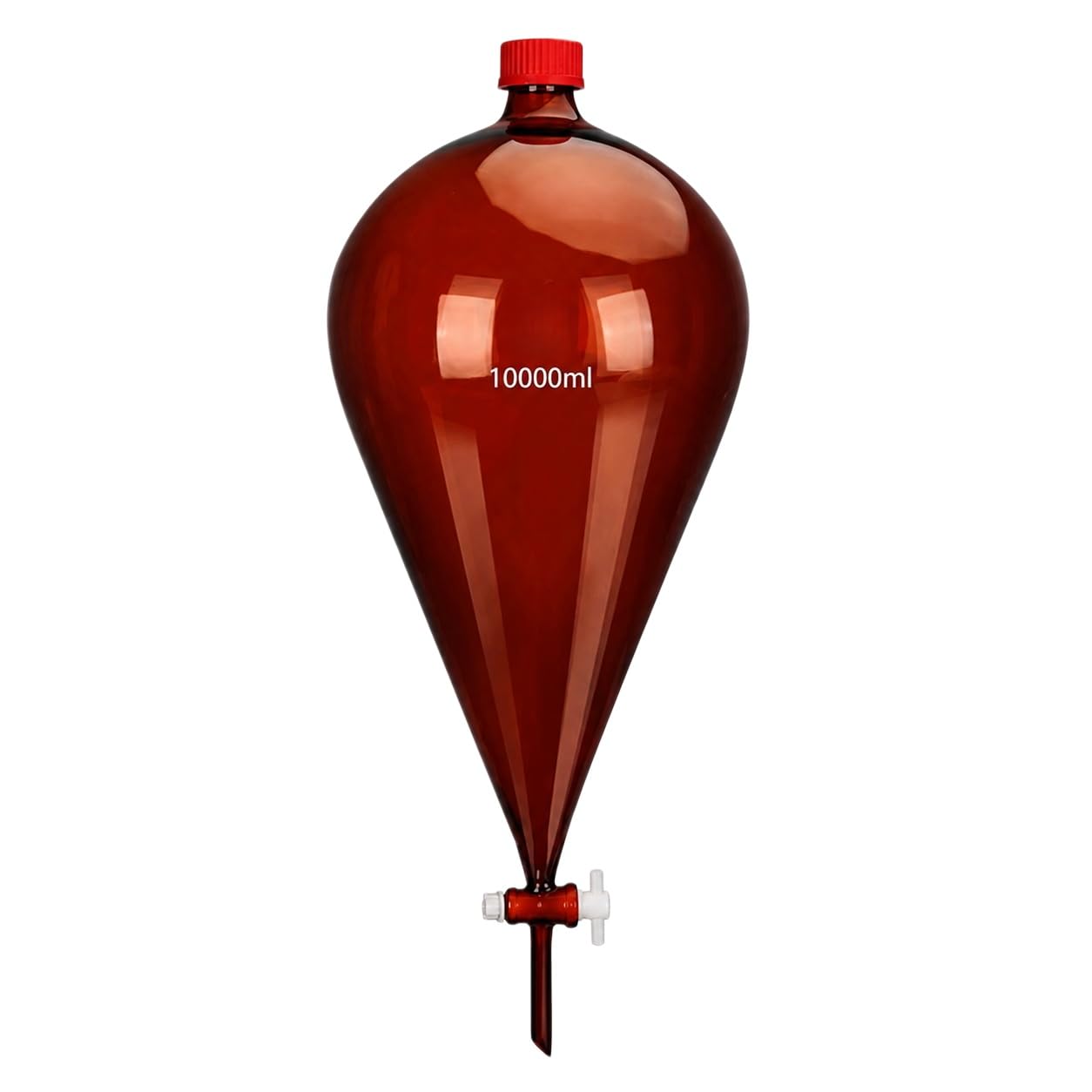 Rozdzielacz Bursztynowe Szkło Borokrzemowe Kranik PTFE Lab Kolba-10000ml GL45