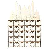 La decoración es una cajonera de madera Eid Mubarak fai-da-ti. Esta es realmente una pieza maravillosa y única.