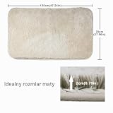 FCSDETAIL Dywanik łazienkowy z wysokim runem, antypoślizgowy, nadający się do prania w pralce, z absorbującej wodę i miękkiej mikrofibry, pod wannę, prysznic, do łazienki, 70 x 120 cm, beżowy