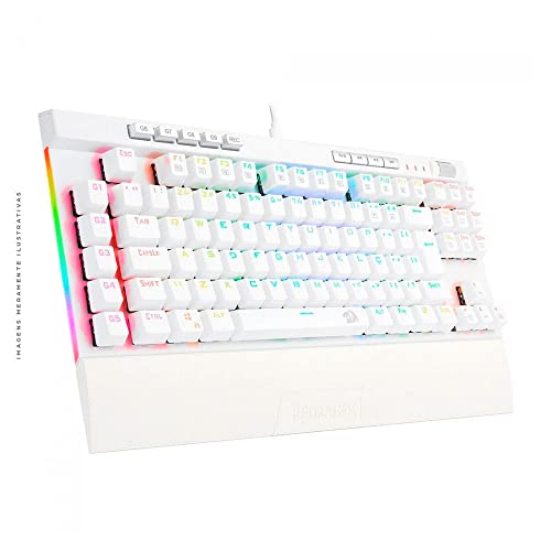 Redragon TECLADO OPTICO GAMER MAGIC-WAND PRO RGB BRANCO SWITCH VERMELHO ABNT2