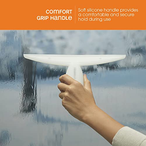 Image of Casabella, White 44037 Clip on Silicone Squeegee, 10-1 /8 inch x 1-1 /4 inch x 6-3 /4 inch h