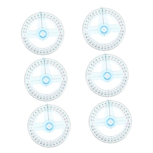 Set de 6 reglas transportadoras plásticas transparentes con brazo oscilante miniatura 1