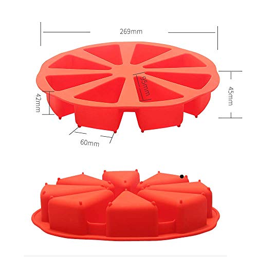 image for QELEG 8 Triangle Cavity Silicone Portion Cake Mould Scottish Scone & C