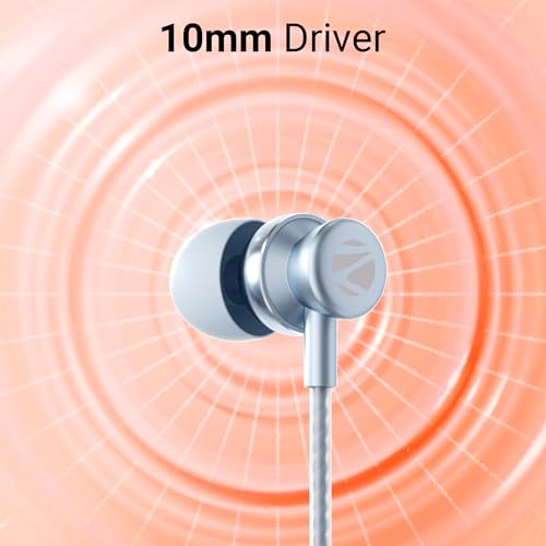 ZEBRONICS Buds C10 in Ear Type-C Wired Headphones with in-Line Mic, Metallic Design, Volume Control, 1.2M Cable, 10Mm Driver, (Light Blue) ZEBRONICS Buds C10 in Ear Type-C Wired Headphones with in-Line Mic, Metallic Design, Volume Control, 1.2M Cable, 10Mm Driver, (Light Blue)
