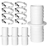 GothicBride 4 Stück Poolschlauch Verbinder 32 mm, Pool Adapter 32 auf 32 mit Edelstahlschellen, Poolschlauch Adapter für Schwimmbad, Sandfilteranlage und Gartenschlauch (32-32mm)