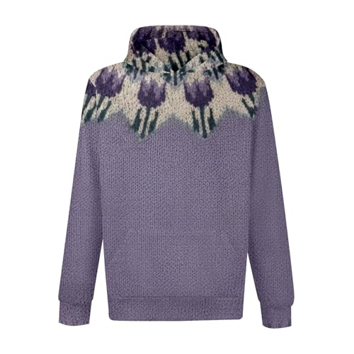 Sudadera occidental para hombre ropa de invierno con capucha forro polar informal morada 3