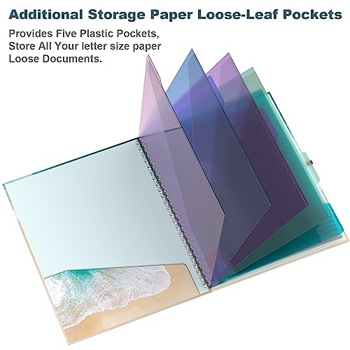 Hongri Pasta De Prancheta Com Bloco De Notas Pautado Recarregável, 8,5 X 11 Pastas Com Armazenamento
