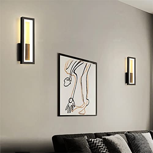 Lámpara LED de aluminio RAGGZZ de 17W, aplique rectangular negro de alta gama 3
