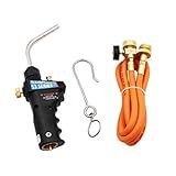 Color: negro + naranja ACAMPTAR para Mapp Gatillo de Antorcha de Soldadura Fuerte de Gas-Inicio de Antorcha de Encendido AutomáTico Manguera de 1,5 M para Todas las Soldaduras