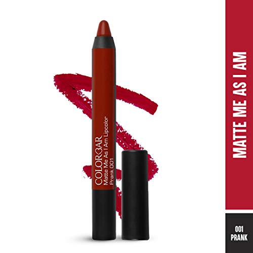 Image of Colorbar Matte me as I am Lipcolor-Prank, Red, 2.8 g | Moisturize and condition lips| Long Lasting| Waterproof and Smudge-proof