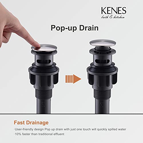 Kenes Brushed Nickel Vessel Sink Facuet Single Handle Tall Bathroom Sink Faucet Vanity Bathroom Faucet Basin Mixer Tap With Water Supply Hose And Pop Up Sink Drain, Lj-9031A #TOP7