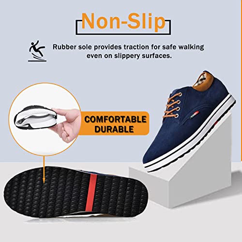 Men's Lace Up Oxford Shoes 2.36'' Invisible Height Increasing Elevator Flannelette Cowhide Leather Dress Shoes4