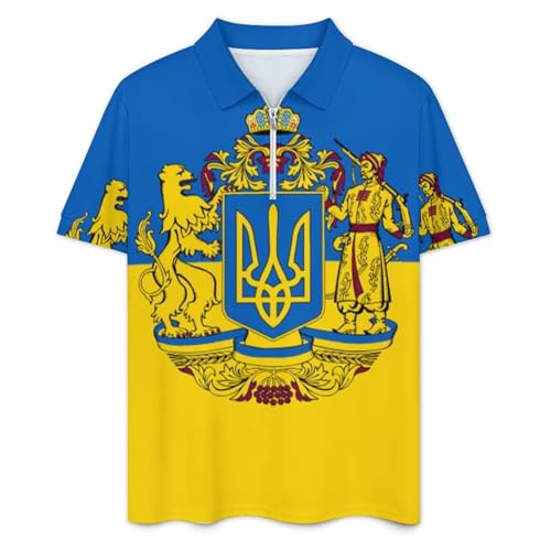 Ukraine FlagZipper Polo Suit Casual Sports Two-wear Fashion Suit3