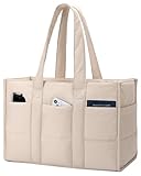 Becokan Tote Bag for Women Large Puffer Laptop Bag with 16 Pockets for Teacher Nurse Shoulder Handbag for Travel Work School