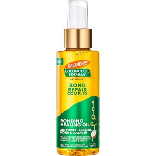 Palmer's Amino Bonding Complex Hair Oil, Healing Treatment with Coconut Oil & Vitamin E, Heat Protectant, Anti Frizz, Adds Shine, Strengthens & Protects Hair Growth, All Hair Types, 4 fl oz