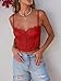 Dealmore Womens Corset Top Going Out Lace Spaghetti Strap Crop Y2K Mesh Date Night Party Bustier Cami 2025 Fashion Red X-Small