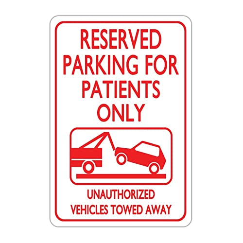 JuneLucky Reserved Parking for Patients Only Street Metal Signs Vintage No Rust Safety Man Cave Warning �A���~�j�E�� ���^�� �u���L�Ŕ� �� �e���X ��